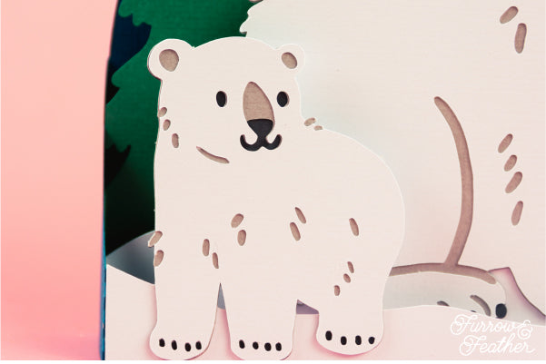 Winter Polar Bears Card SVG