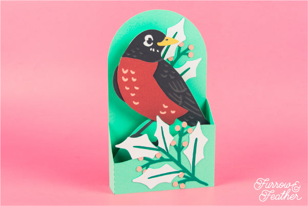 Winter Robin Card SVG