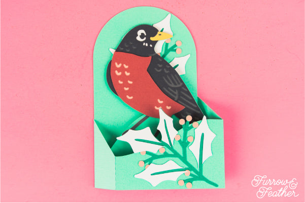 Winter Robin Card SVG