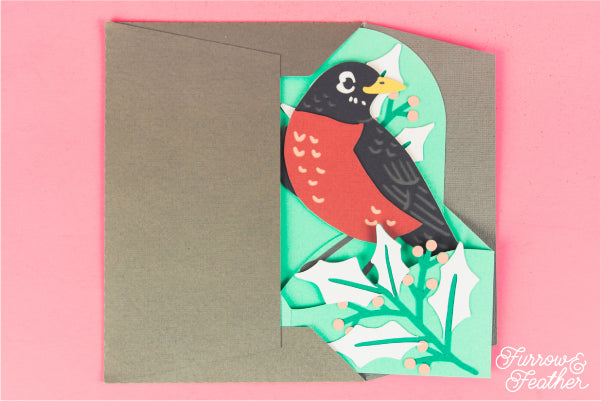 Winter Robin Card SVG