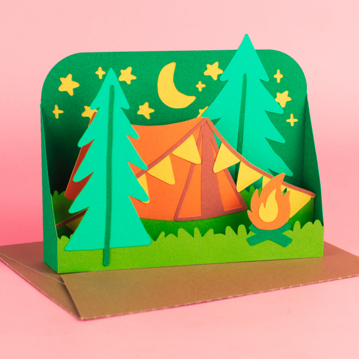 Camping Tent Card SVG