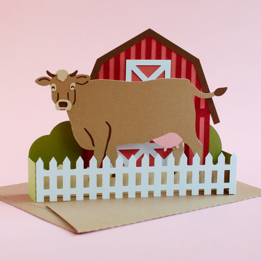 Cow Barn Card SVG