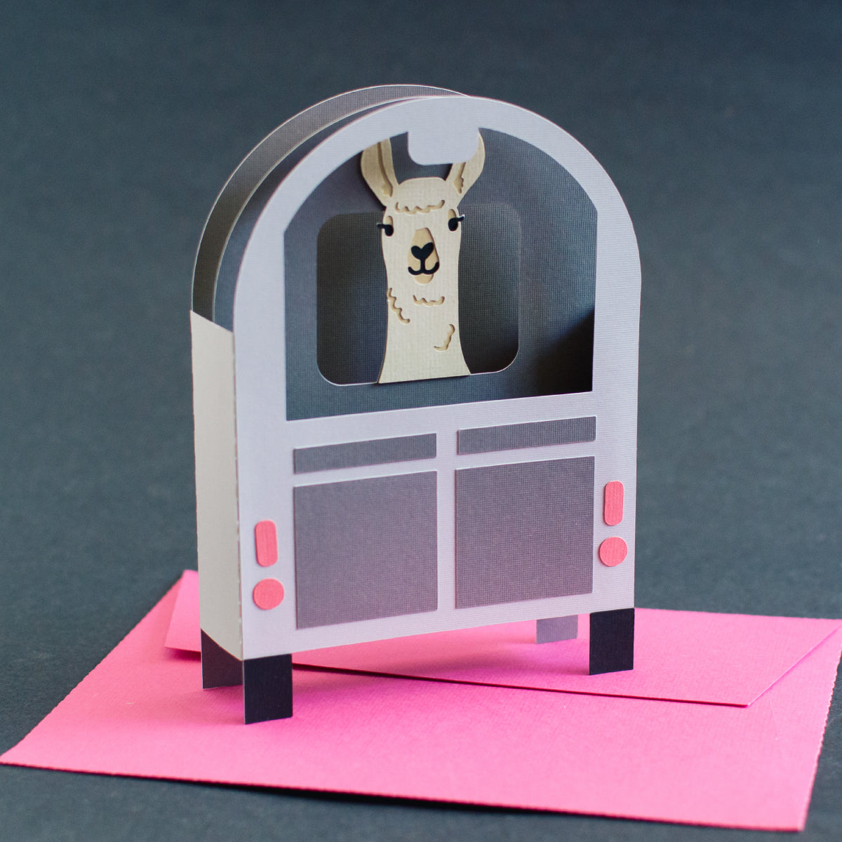 Llama Trailer Card SVG - back