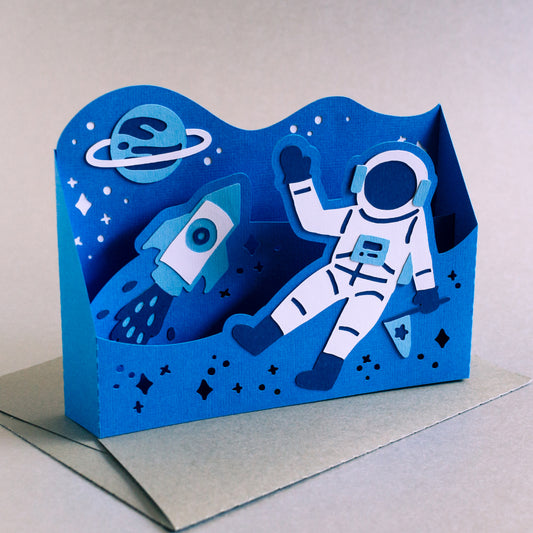 Astronaut in Space Card SVG