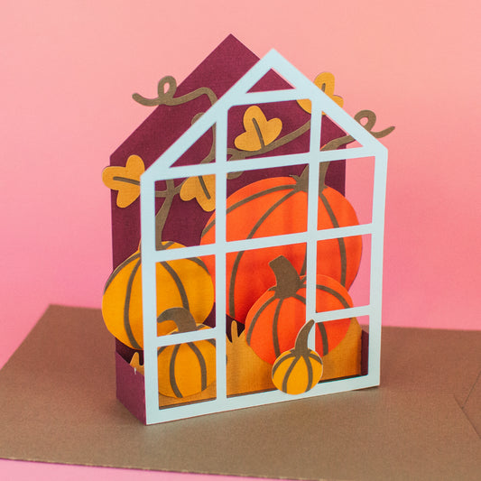 Simple Pumpkin Greenhouse Card SVG