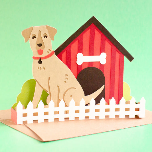 Dog House Card SVG - Labrador