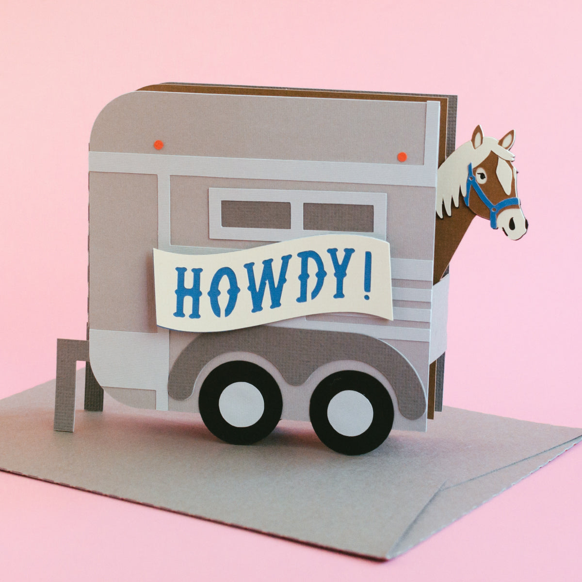 Horse Trailer Card SVG - side