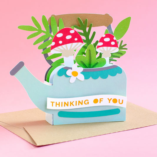 Teapot with Mushrooms Card SVG