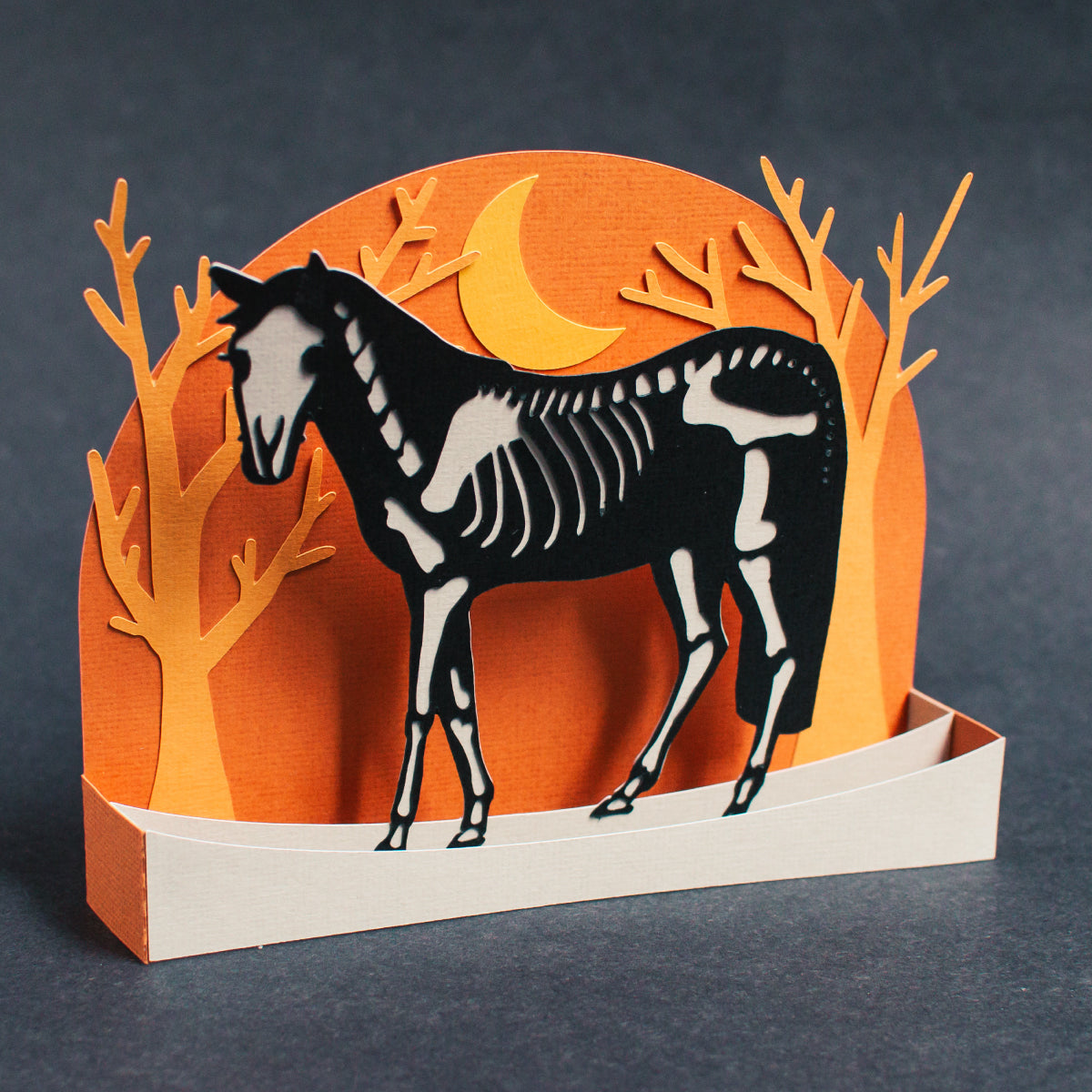 Halloween Skeleton Horse Card SVG